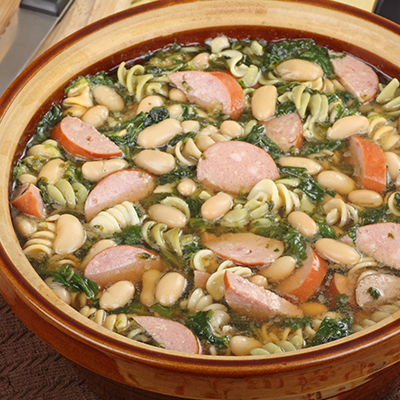 Bean Soup with Turkey Sausage & Spinach