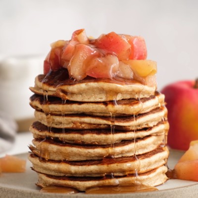 Apple Pancakes with Apple Cider Syrup