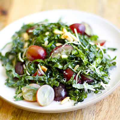 Kale Salad with Grapes and Pine Nuts