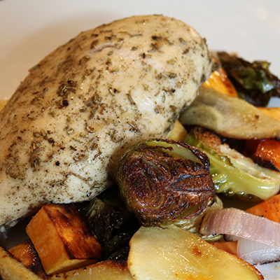 Autumn Chicken with Sweet Potato & Brussels Sprout