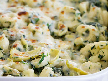 Artichoke & Spinach Tortellini Bake