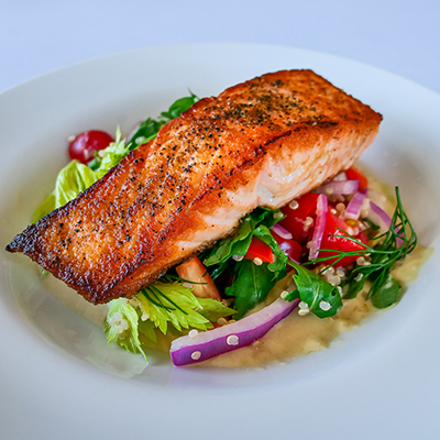 Resolution Salad with Seared Salmon Seafood Supper Club Recipe | Big Y